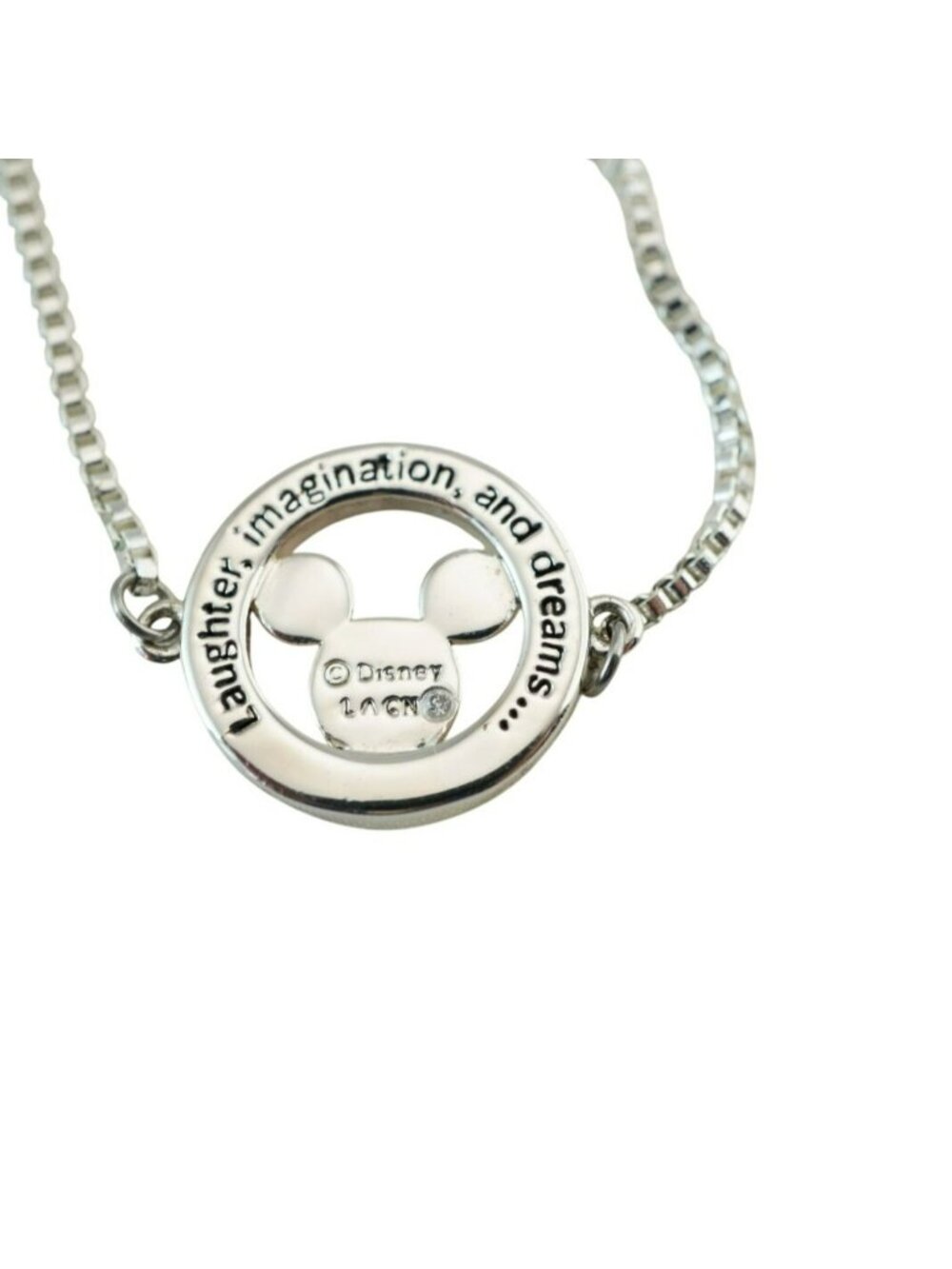Disney Mickey Mouse Fine Silver 14K Rose Gold Plated Crystal Adjustable Bracelet - Picture 4 of 6
